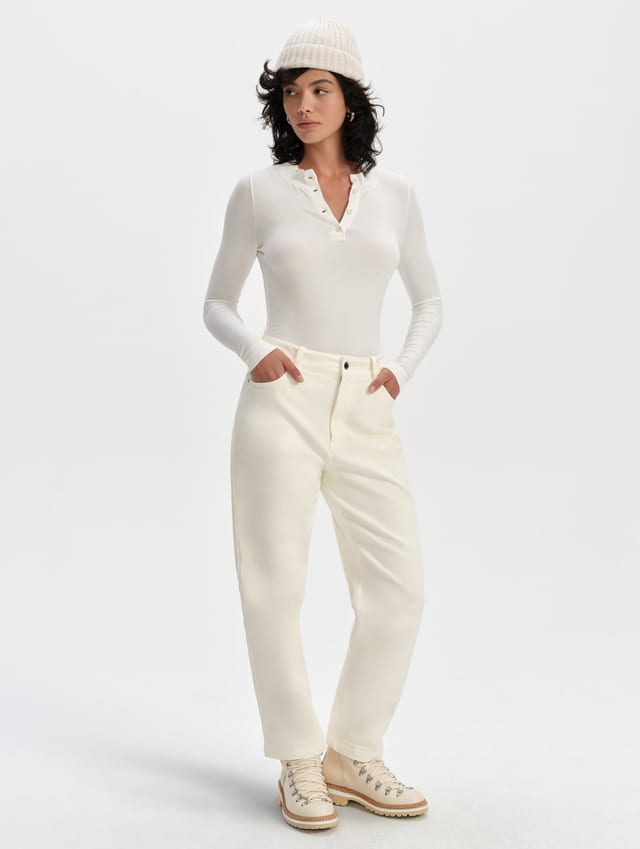 Polo henley manga larga mujer