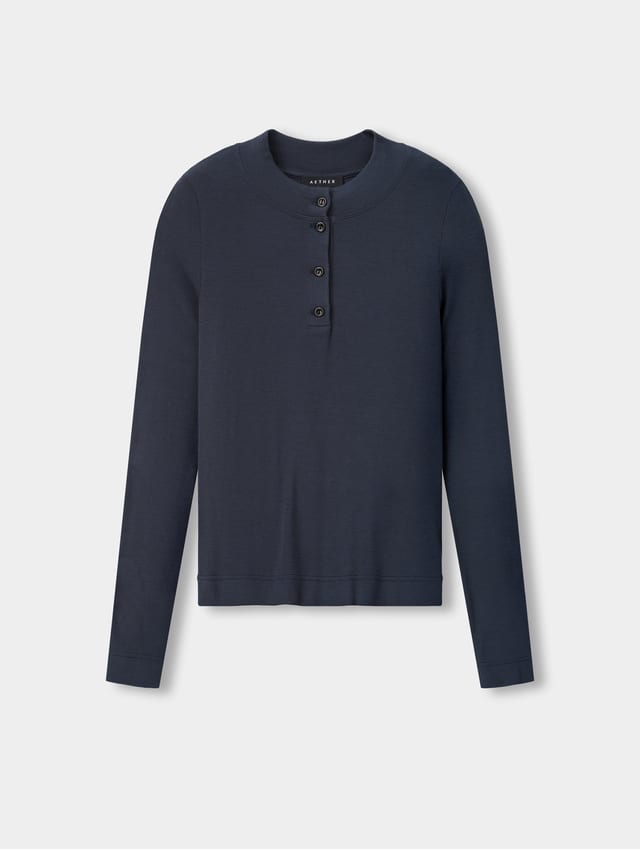 Polo henley manga larga mujer