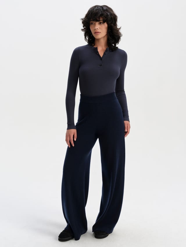 Polo henley manga larga mujer