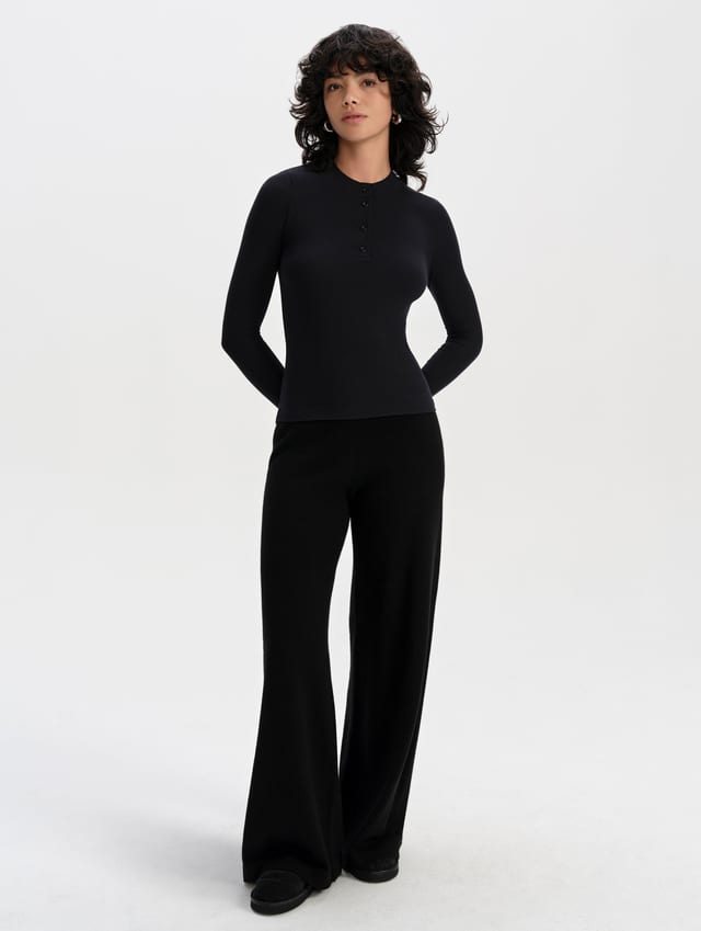 Polo henley manga larga mujer