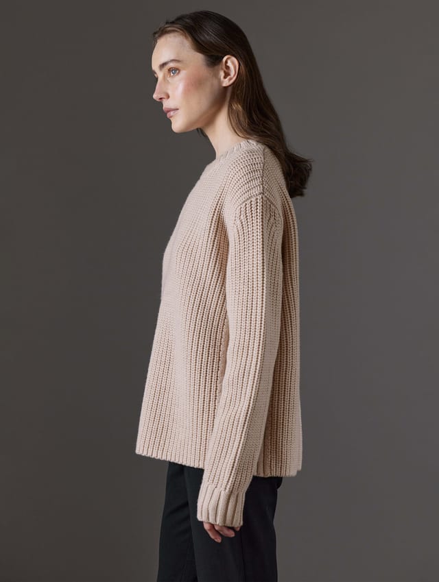 Chompa cuello redondo de merino mujer