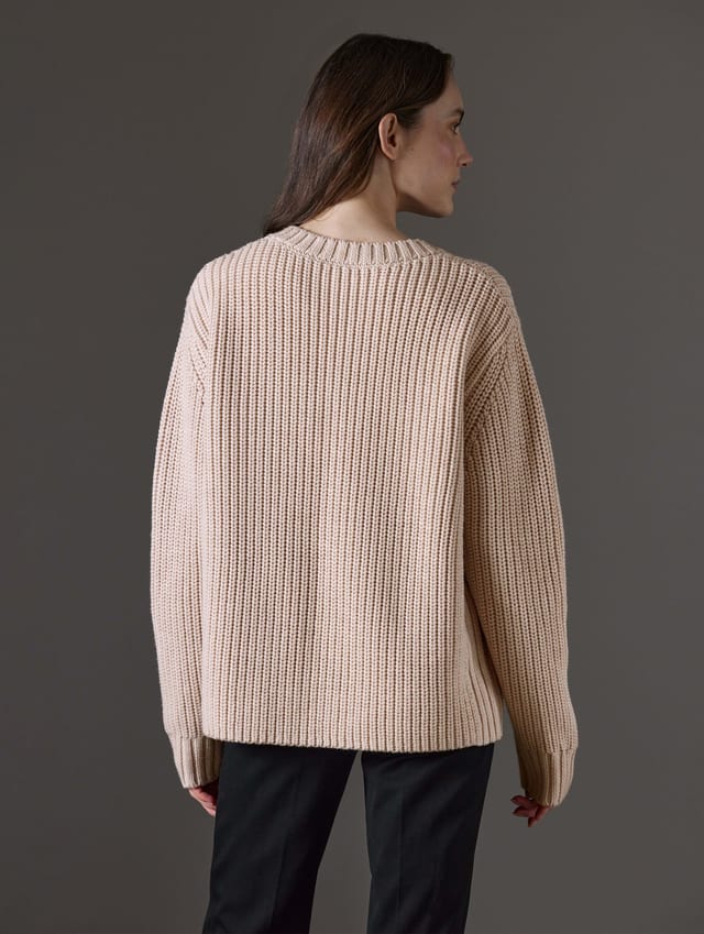 Chompa cuello redondo de merino mujer