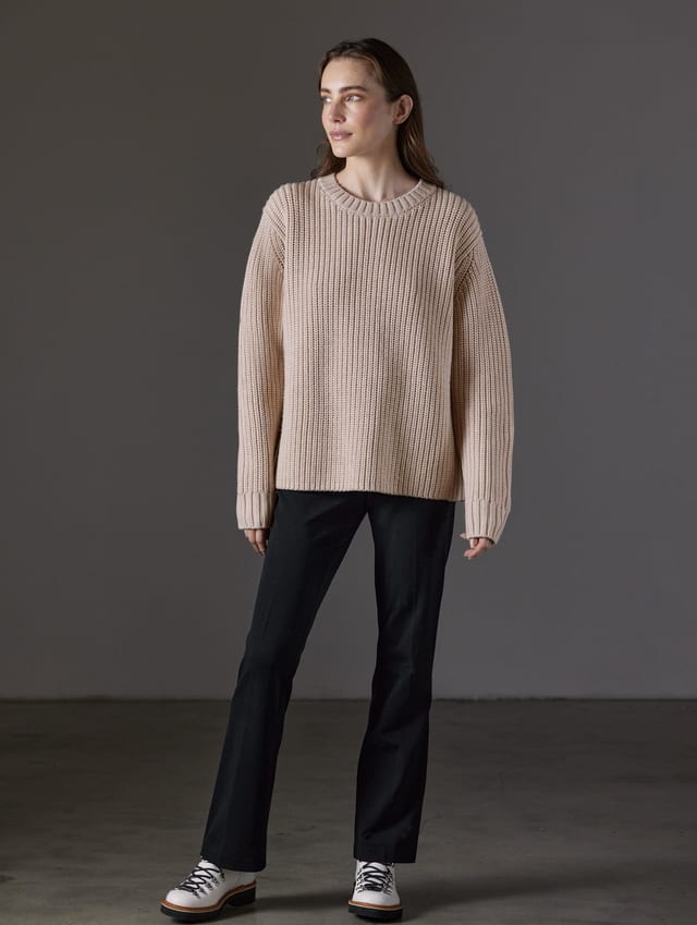 Chompa cuello redondo de merino mujer