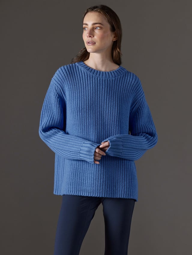 Chompa cuello redondo de merino mujer