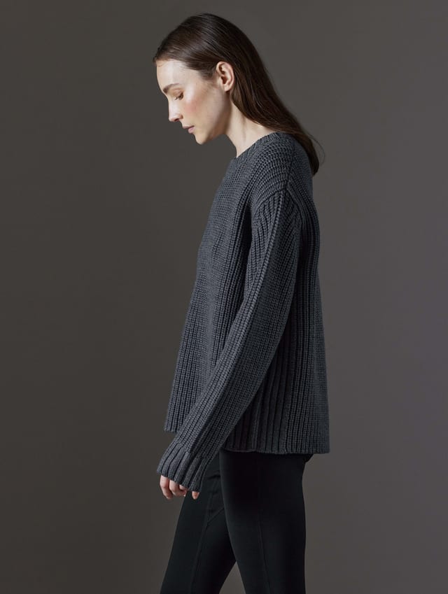 Chompa cuello redondo de merino mujer