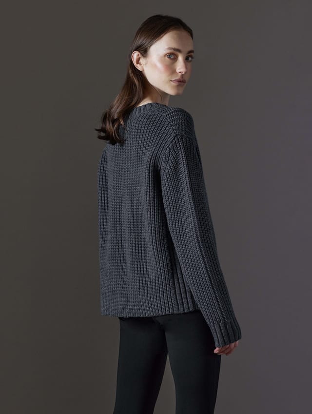 Chompa cuello redondo de merino mujer