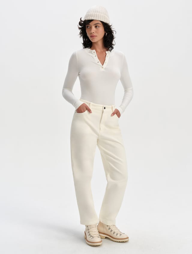 Pantalón de twill de algodón mujer