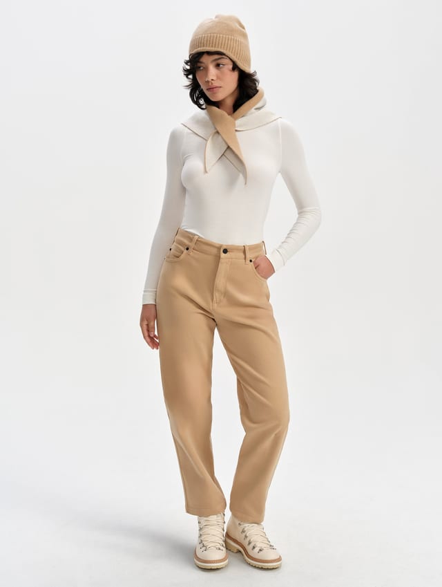 Pantalón de twill de algodón mujer
