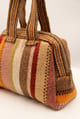 Cartera de mano de lana de oveja con líneas verticales multicolor