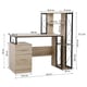 ESCRITORIO MELAMINE METAL ROBLE PORTO 130 CM 124 CM ALTURA REPISA