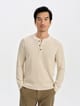 Polo henley de tejido waffle hombre