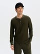Polo henley de tejido waffle hombre
