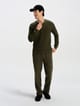 Polo henley de tejido waffle hombre