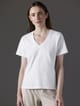 Polo cuello V de algodón pima mujer