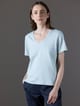 Polo cuello V de algodón pima mujer