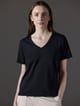 Polo cuello V de algodón pima mujer