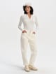 Pantalón de twill de algodón mujer